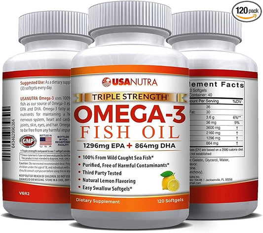 Omega 3 Fish Oil Triple Strength 3600mg Icelandic 120 Capsules.