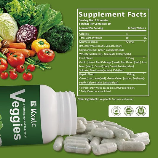 Veggies -Whole Food Supplement with Super-Food Kids-90 Veggie 2 Pack)