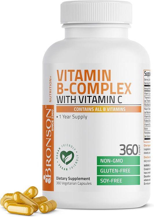 Bronson Vitamin B Complex with Vitamin C 360 Vegetarian