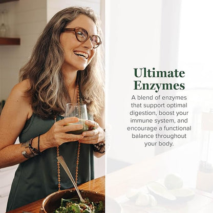 Global Healing Ultimate Enzymes - Systemic & Digestive Enzymes Supplement for Healthy Digestion, Immune System Boost and Natural Gut Health, Digestive Enzyme for Women and Men, Lipase (120 Capsules)