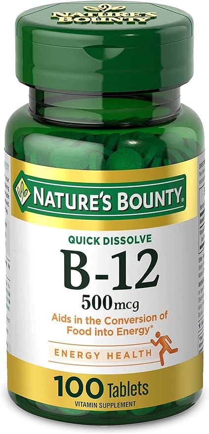 Nature's Bounty Vitamin B12, Supports Energy 500mcg, 100 100 Quick