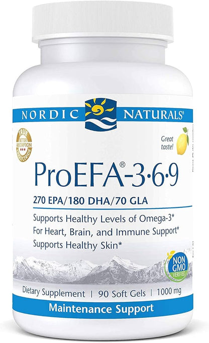 Nordic Naturals ProEFA 3-6-9, Lemon Flavor 90 Soft 565 mg Omega-3 - 45 Servings