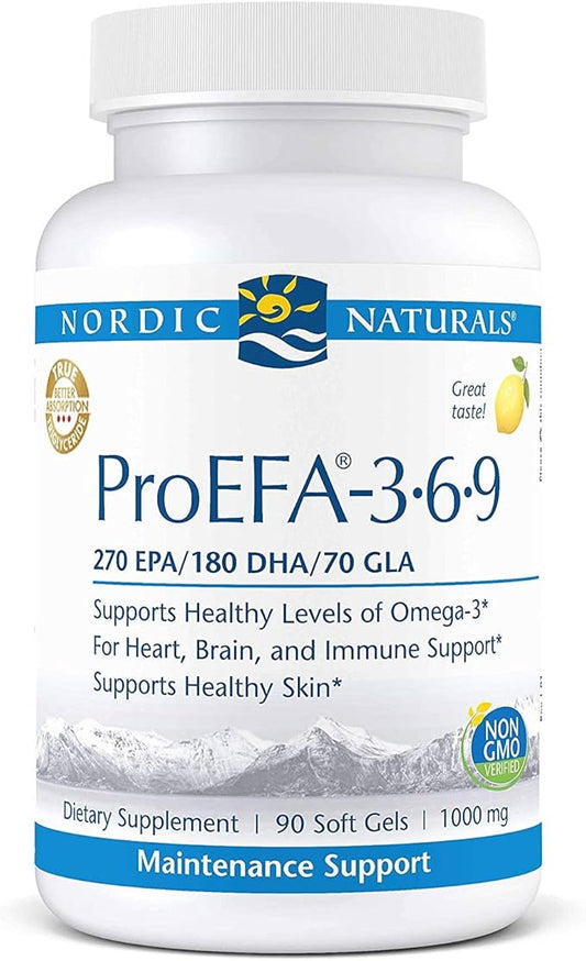 Nordic Naturals ProEFA 3-6-9, Lemon Flavor 90 Soft 565 mg Omega-3 - 45 Servings