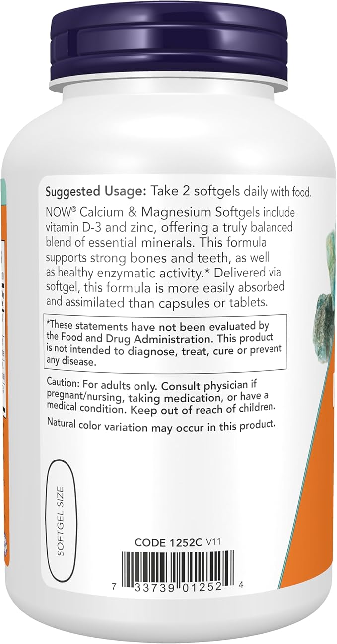 NOW Supplements, Calcium & Magnesium D-3 and 120 Softgels