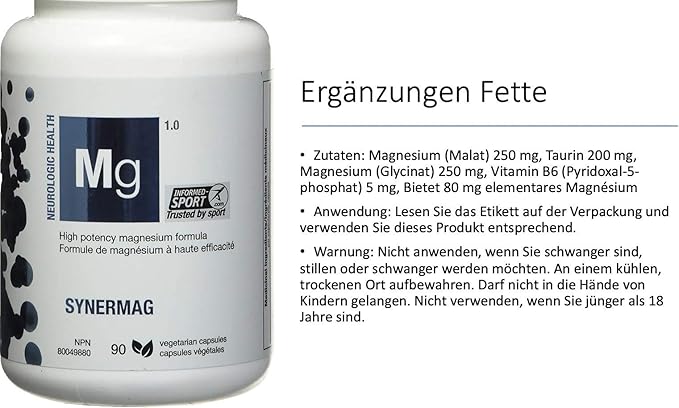 ATP LAB Ultra High Potency Magnesium 250mg, Magnesium 200mg, Magnesium 250mg, Vitamin B6 5mg 5mg - 90 Capsules