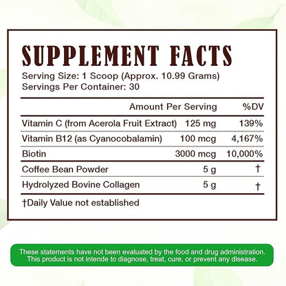 Hydrolyzed Bovine peptide-Collagen for women B12 - 30 serving