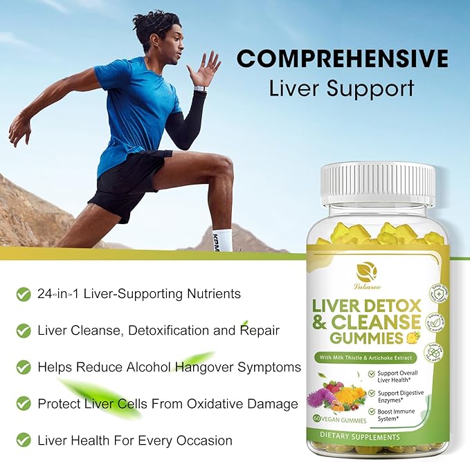 Liver Cleanse Detox & Repair Gummies 24 Potent w/3000MG Milk -120 Count
