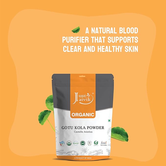 Just Jaivik 100% Organic Gotu Kola 1/2 Pound 227g -
