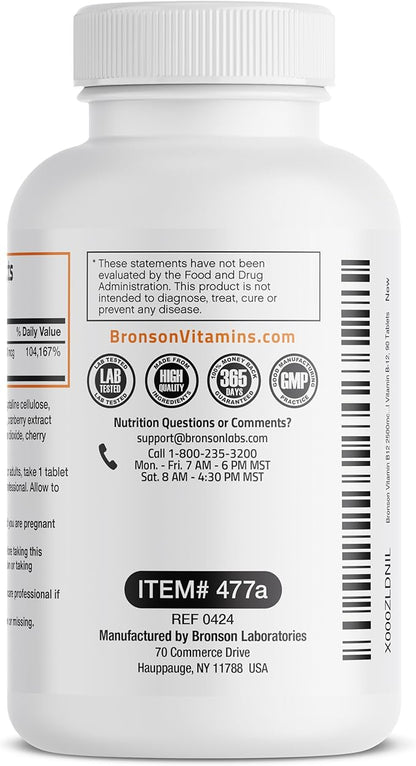 Vitamin B12 2500mcg Shot of Energy B12 Vitamin 90 Count