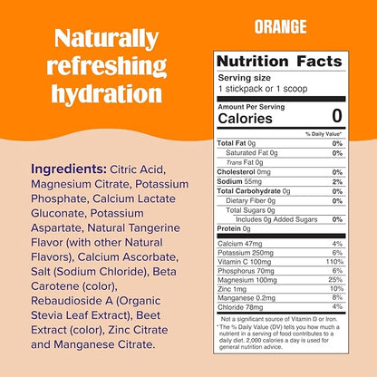 Ultima Replenisher Daily Electrolyte Powder Drink Mix – Orange, 30 Servings – Hydration Powder with 6 Key Electrolytes and Trace Minerals – Keto Friendly, Vegan, Non-GMO and Sugar-Free