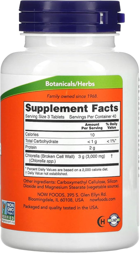NOW Supplements, Chlorella 1000 mg 120 Tablets