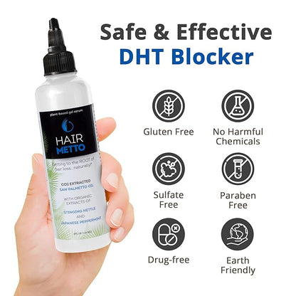 HAIRMETTO Serum for Hair Loss and Regrowth with Saw Palmetto, Stinging Nettle, Rosemary Oils, Peppermint Scent, Unisex,4oz