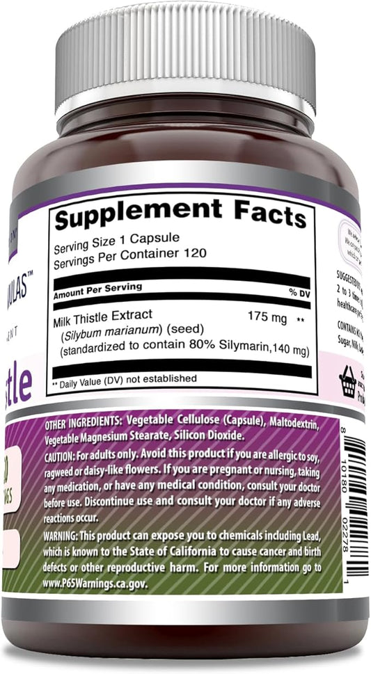 Amazing Formulas Milk Thistle 175 mg (1 Pack, 120 Count)