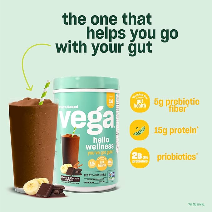 Vega Hello Wellness You’ve Got Guts 5g Prebiotic 0g Added 14.3 oz