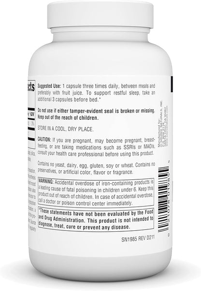 Source Naturals L-Tryptophan, for Mood, Relaxation, 500mg - 120 Capsules