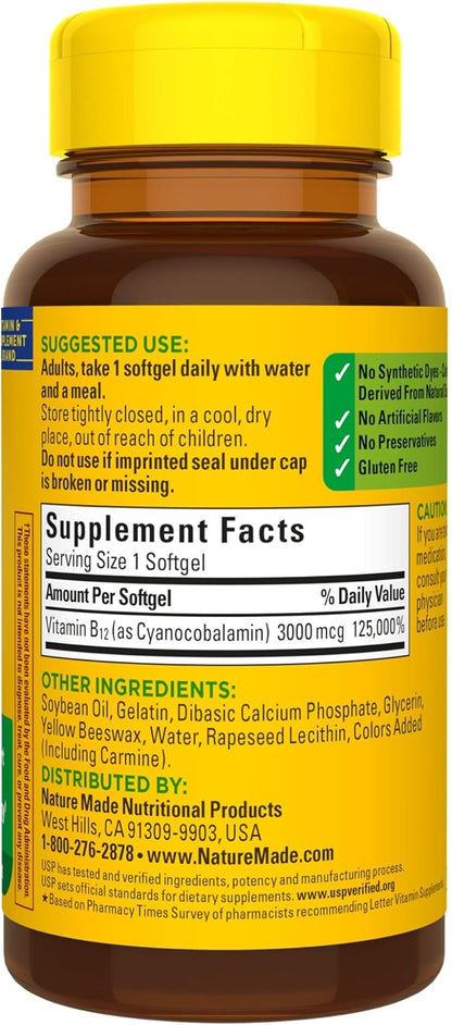 Extra Strength Vitamin B12 3000 mcg 60 Count