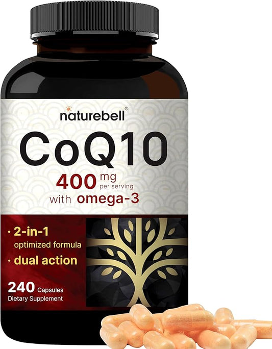 CoQ10 400mg with Omega 3 Fatty 240* Capsules Q10 Supplement
