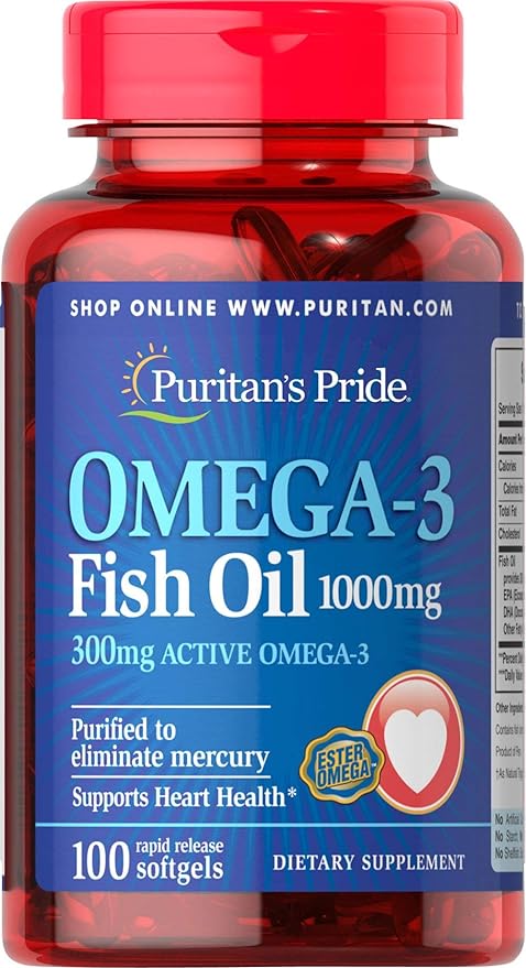 Puritan's Pride Omega-3 Fish Oil 1000 100 Count