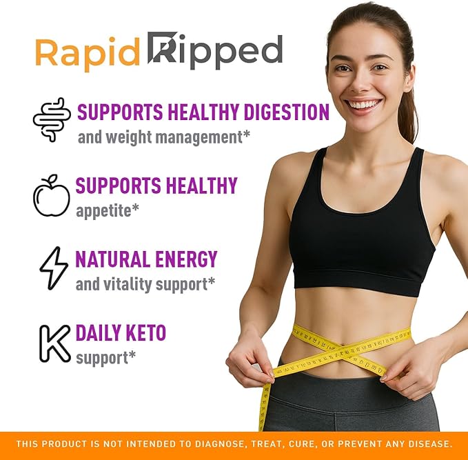 Rapid Ripped Keto ACV Gummies Weight Loss Support, Rapidripped Keto Plus Apple Cider Vinegar Gummy Advanced Formula 1050MG, All Natural Gomitas Reviews, 60 Gummies for 1 Month