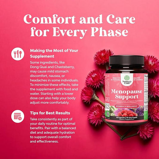 Complete Herbal Menopause Supplement for Women - Multibenefit Menopause Relief Hormone Balance for Night Sweats Mood and More with Dong Quai Vitex Chaste Berry and Black Cohosh - 30 Servings