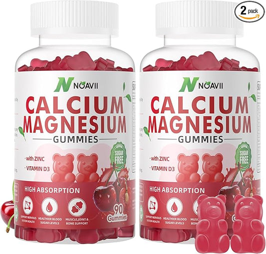 Calcium Magnesium Zinc Gummies with Vitamin D3, ashwagandha Flavor-180 Count