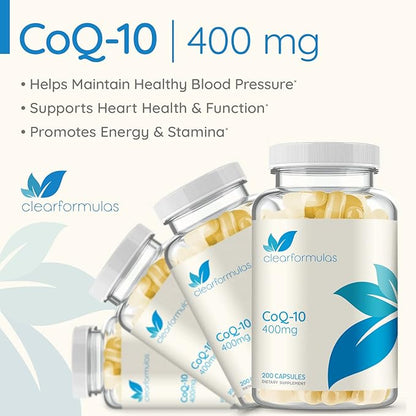 ClearFormulas CoQ10 400mg 200 Capsules Quick