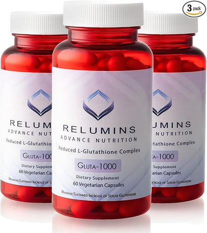 Relumins L Glutathione Supplement Complex 1000mg Complex 60 Caps 3 Bottles