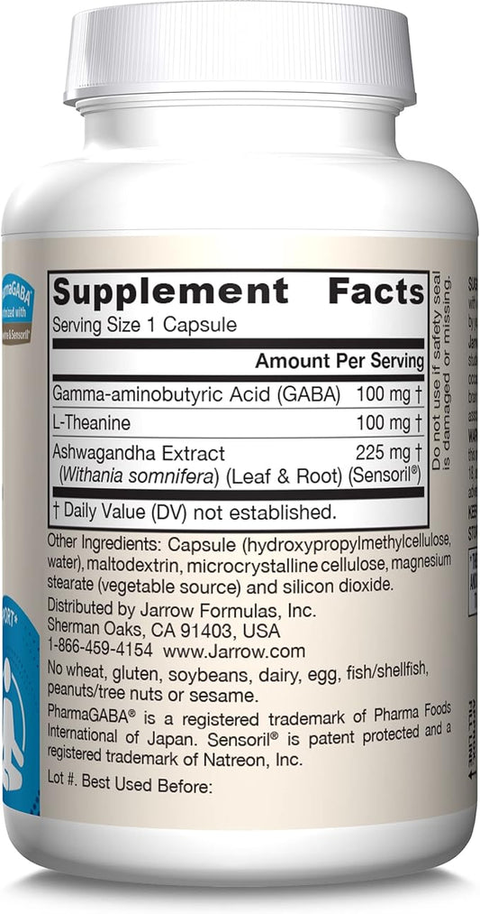 Jarrow Formulas GABA Soothe, 3 Ingredient 30 Veggie 30 Day