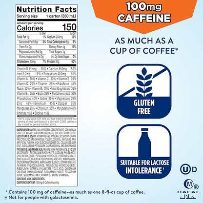 Ensure Max Protein Milk Chocolate with Caffeine Nutrition Shake | 30g Protein, 1g Sugar, 4g Fiber Blend | 12 Pack