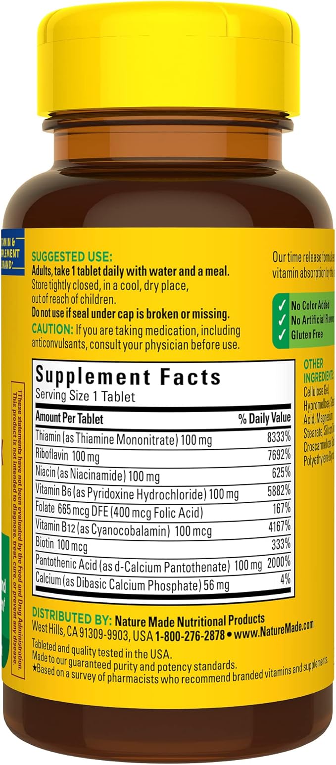 Nature Made Time Release Vitamin B-100 60 Time 60 Day