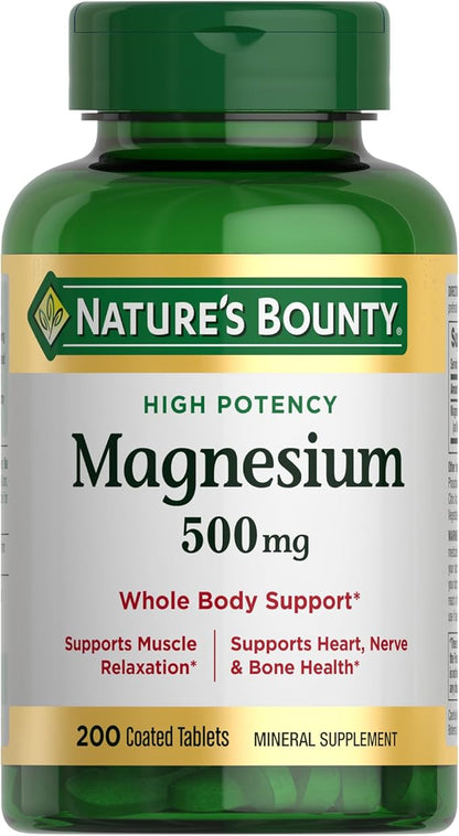 Nature's Bounty Magnesium, Bone and Muscle 500 Mg, 200 Ct