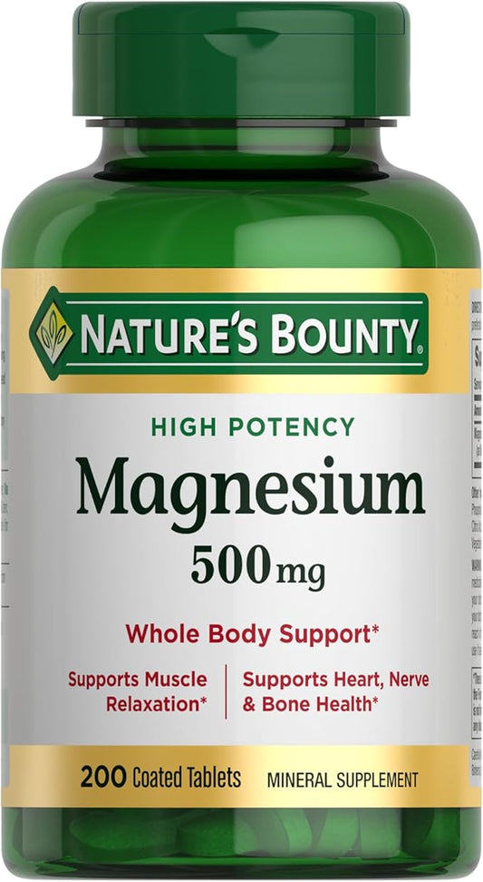 Nature's Bounty Magnesium, Bone and Muscle 500 Mg, 200 Ct