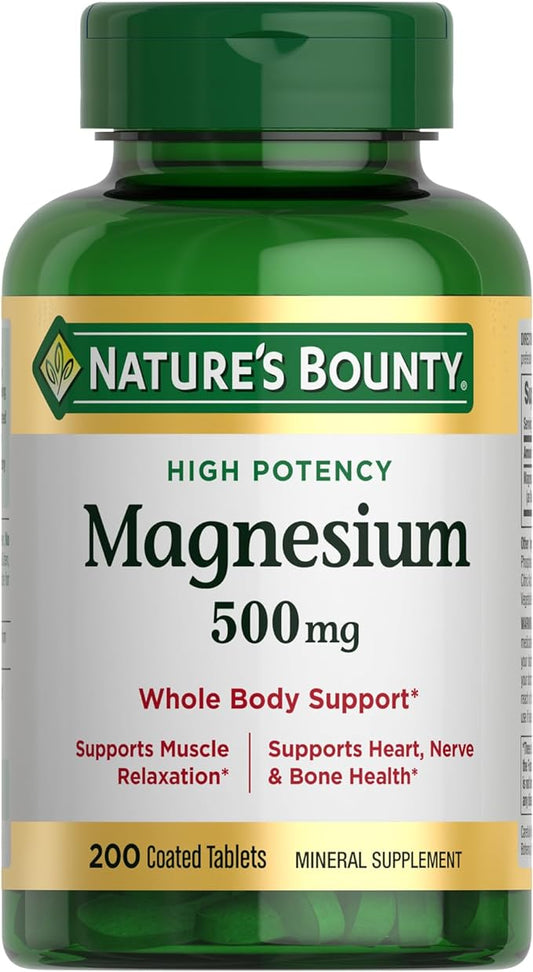 Nature's Bounty Magnesium, Bone and Muscle 500 Mg, 200 Ct