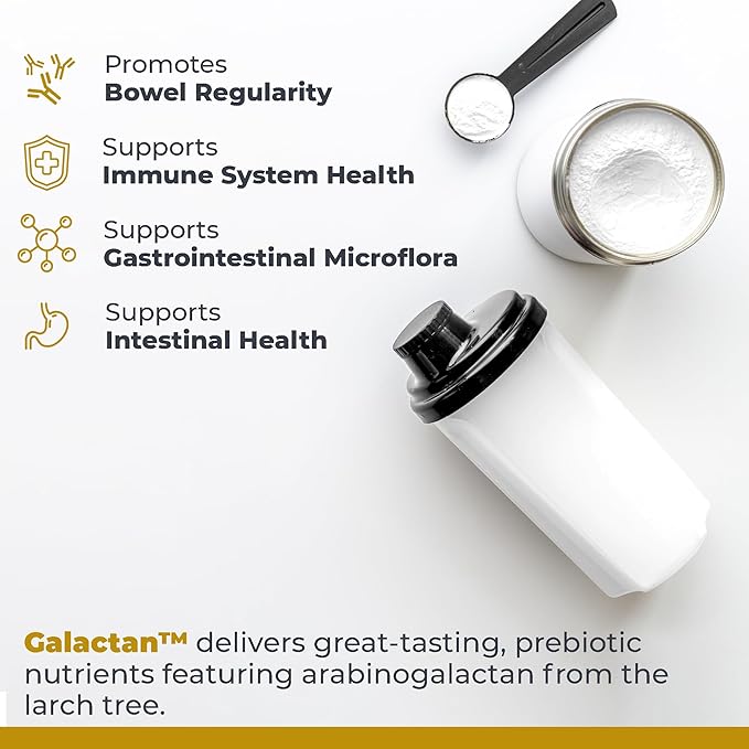Premier Research Labs Galactan - Larch Arabinogalactan Powder for Men & Women, Prebiotic Fiber Powder for Healthy Gut Microbiome, Larch Tree Extract, Calcium - 8 oz