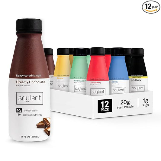 Soylent Meal Replacement Shake, Sampler Pack, 20g Complete 14oz, 12 12 Pack