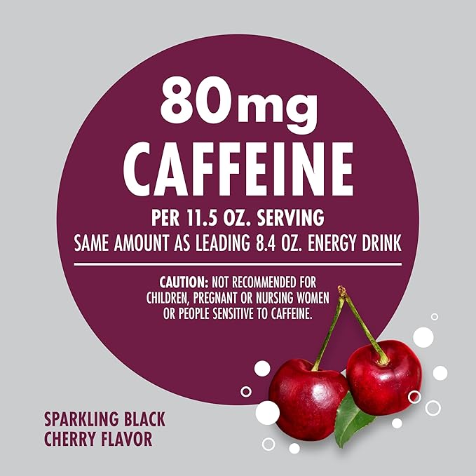 V8 SPARKLING +ENERGY Black Cherry Energy Drink, 11.5 fl oz Can (Pack of 4)