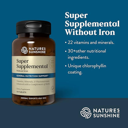 Nature's Sunshine Super Supplemental w/o Iron, 120 Tablets