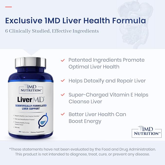 1MD LiverMD - Liver Support Supplement 60 Capsules