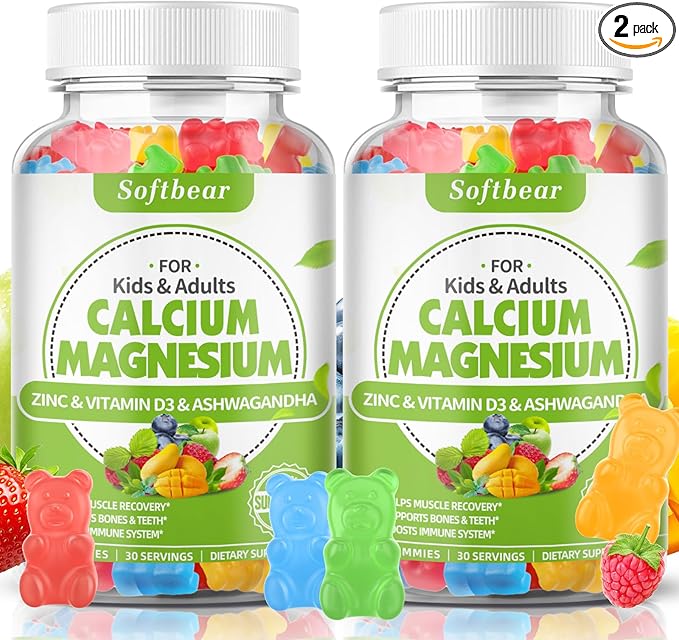 Calcium Magnesium Zinc Gummies for Women, 600 mg D3 for 120 Gummies