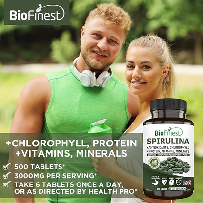 Spirulina 3000mg Supplement (500 Tablets)