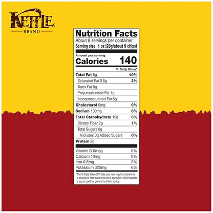Kettle Brand Potato Chips, Krinkle Cut, Habanero Lime Kettle Chips, 7.5 Oz (Pack of 12)