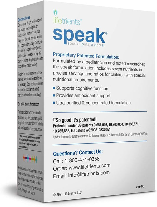 – Speak Softgels – 60 Softgels – Pediatrician Formulated to Support Children with Special Nutritional Requirements – Enhanced with Omega-3, Vitamin E’s, Vitamin D & Vitamin K’s