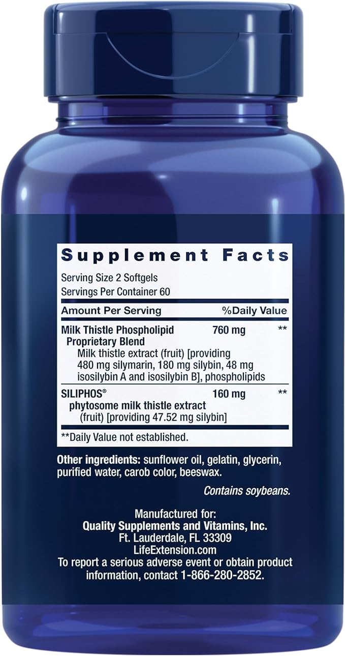Life Extension Advanced Milk Thistle -120 Softgels