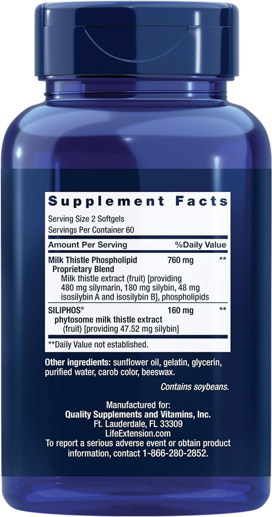 Life Extension Advanced Milk Thistle -120 Softgels