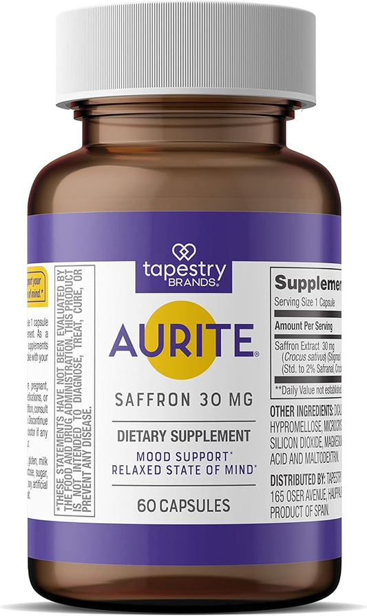 Saffron Supplement | Stress Management, Herbal 60 Count, (2 months