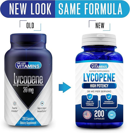 We Like Vitamins Lycopene 20mg Per Serving 200 Capsules