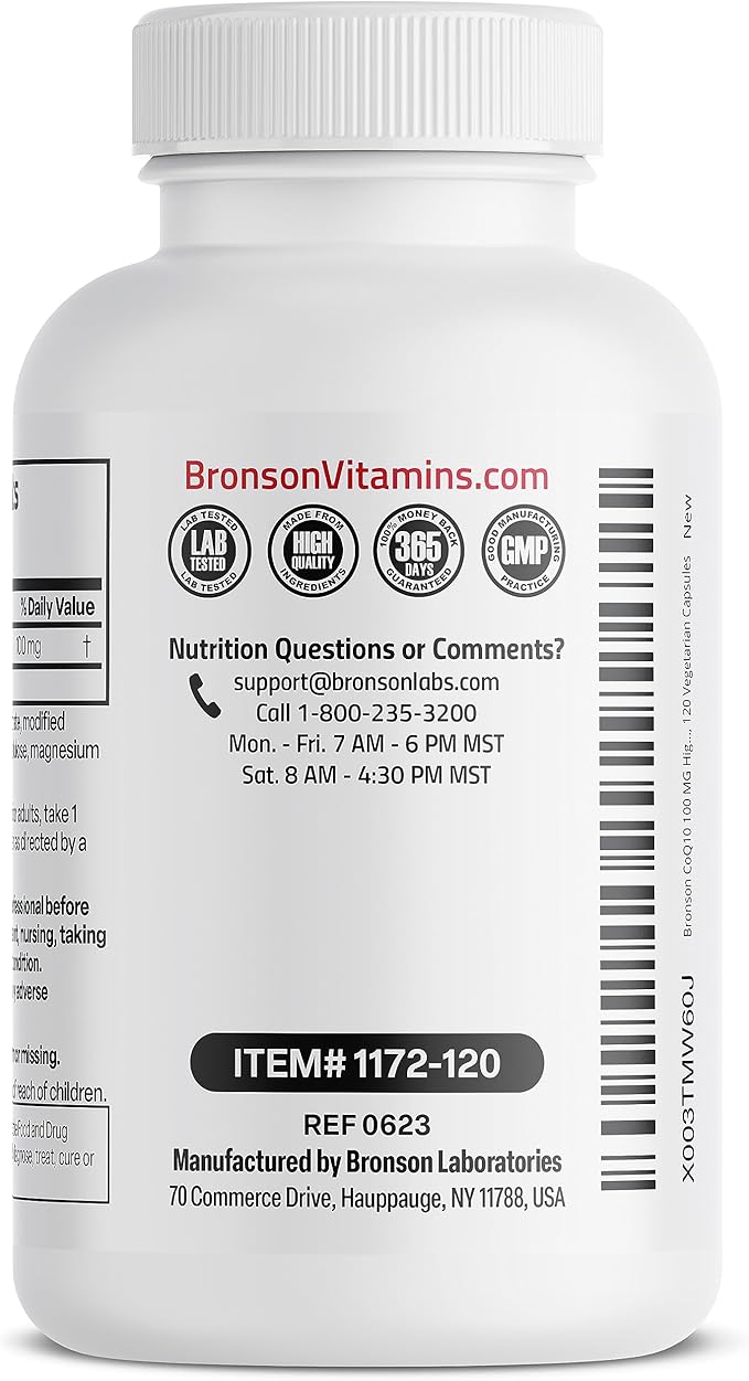 Bronson CoQ10 100 MG High Potency 120 Vegetarian