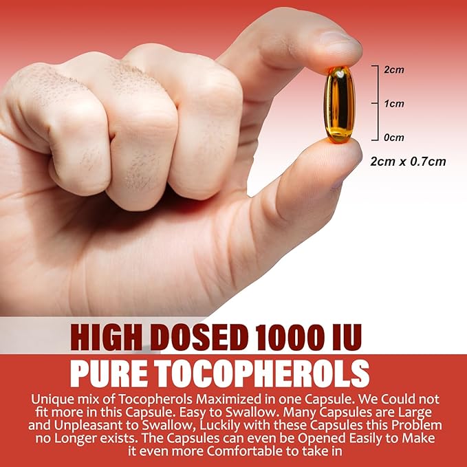 Kala Health Vitamin E 1000 IU 450mg Vitamin 4 Tocopherols