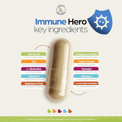 Immune Hero Immune Support Supplement B6, Zinc,