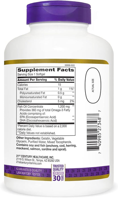 21st Century Fish Oil 1200 mg 140 Count